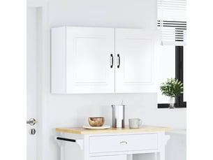 Meuble de rangement, armoires murales de cuisine kalmar bois d'ingénierie blanc brillant