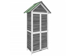 Abri à outils de jardin | armoire à outils gris 89x52,5x175 cm bois massif pin