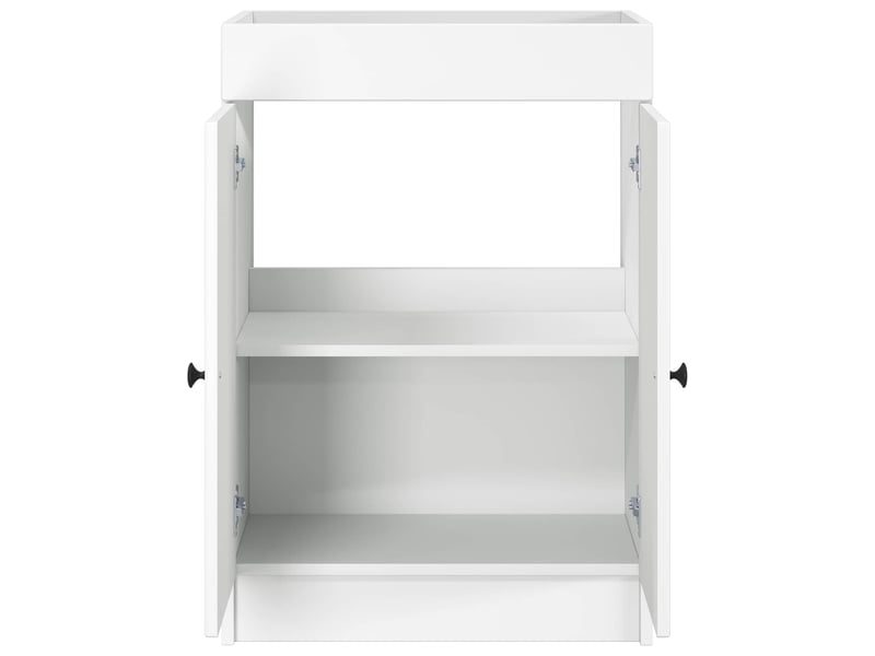  Armoire sous évier de salle de bain, meuble de rangement blanc 78.5x37.5x81 cm shl9193  - Conforama D