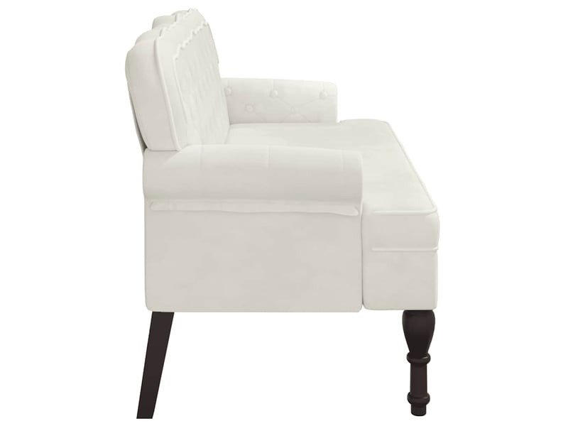  Canapé 2 places avec dossier crème 119,5x64,5x75 cm velours  - Conforama D