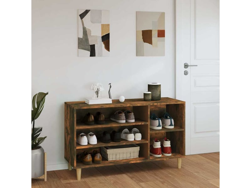  Meuble à chaussure, armoire à chaussures chêne fumé 102x36x60 cm bois d'ingénierie shl6379  - Conforama C