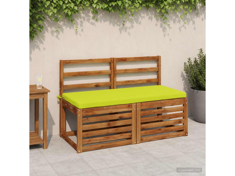 Lot de 2 coussins de banc, coussins d'assise soest 100 % polyester vert vif. Cf57624 - Conforama B