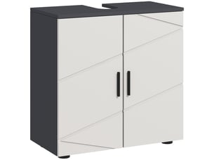 Meuble sous lavabo gris clair à deux portes, découpe en u, 60 x 30 x 60 cm