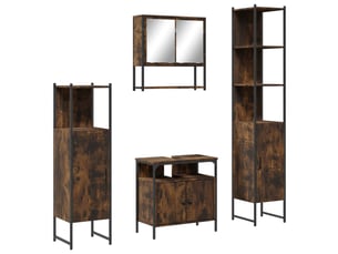Ensemble de meubles de salle de bain 4 pcs chêne fumé bois cf63854