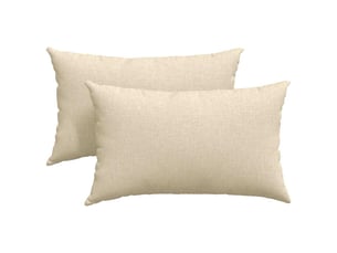 Lot de 2 coussins de canapé, coussins décoratifs tissu crème 50 x 30 cm cf58814