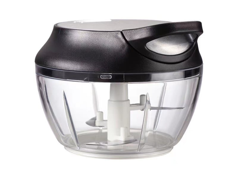  Mini hachoir manuel en inox - 5 secondes - avec racloir - mixeur coupe oignons, ail, herbes  - Conforama A