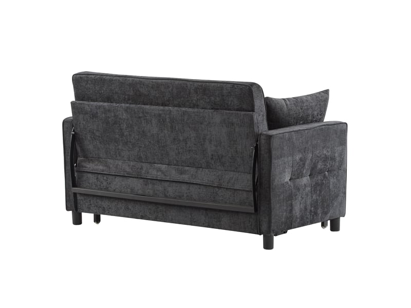 Canapé-lit,142x79x85 cm,2 places avec dossier réglable,chenille,noir antique - Conforama D