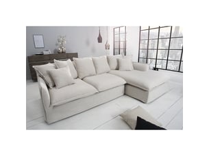 Canapé d'angle kalia – blanc – 4 places – angle à droite – contemporain