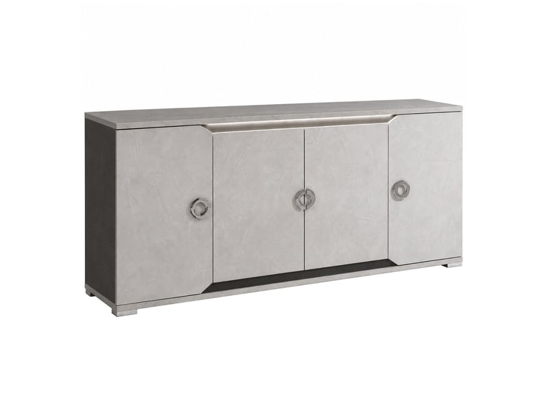  Buffet 4 portes 1 tiroir + led aspect ciment et gris anthracite - libeccio LIBECCIO - Conforama A