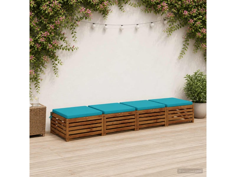 Lot de 4 coussins de siège, coussins d'assise soest 100 % polyester turquoise cf60598 - Conforama B