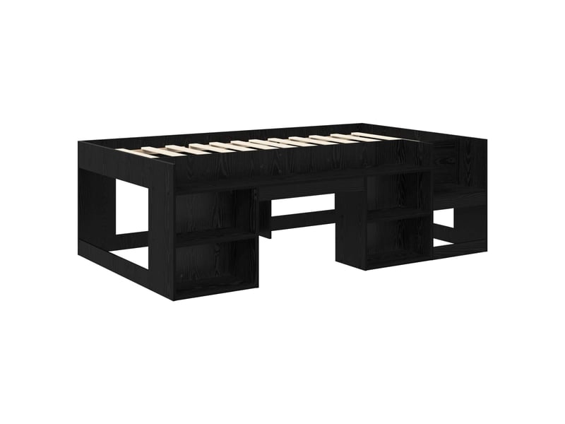 Cadre de lit pour enfants - lit jeune avec rangement chêne noir 80 x 200 cm - Conforama C