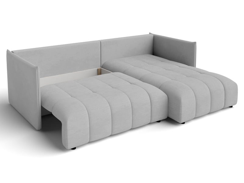 Canapé d'angle gris clair avec fonction couchage cosmova Cosmova - Conforama E