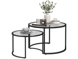 Table basse rond(e) coloris noir <strong>PANGIVO</strong> <strong></strong> - 70 cmx70 cm