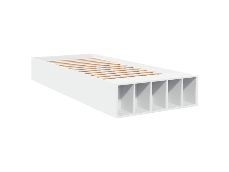  Lit simple- lit adulte -  cadre de lit avec rangement blanc 80 x 200 cm bois d'ingénierie  - Conforama B