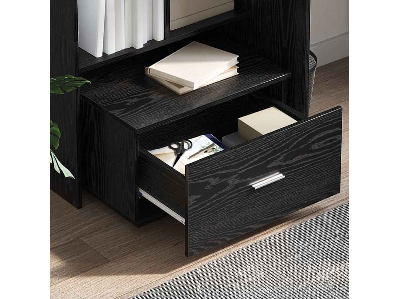  Armoire de rangement bureau, armoire à tiroirs 55 x 45 x 31 cm chêne noir  - Conforama D