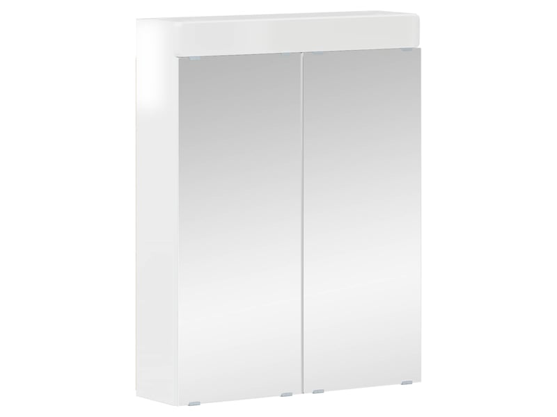 Amoire de salle de bain avec miroir, cabinet de salle de bain tulum blanc brillant cf64960 - Conforama A