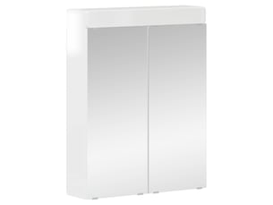 Amoire de salle de bain avec miroir, cabinet de salle de bain tulum blanc brillant cf64960