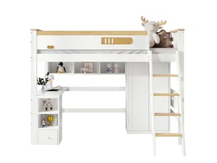 Lit mezzanine 90x200 cm BEAOK   coloris blanc