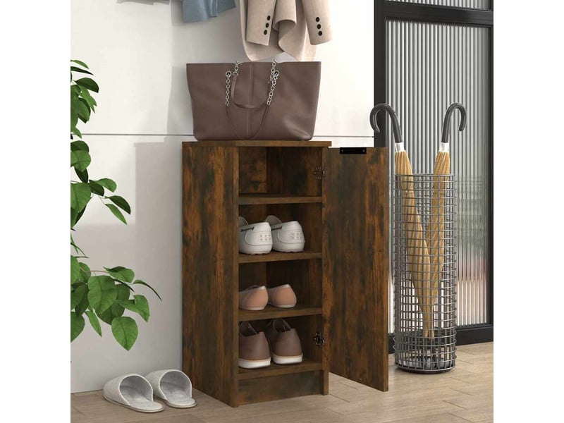  Meuble à chaussure | armoire à chaussures chêne fumé 30x35x70 cm bois d'ingénierie  - Conforama C