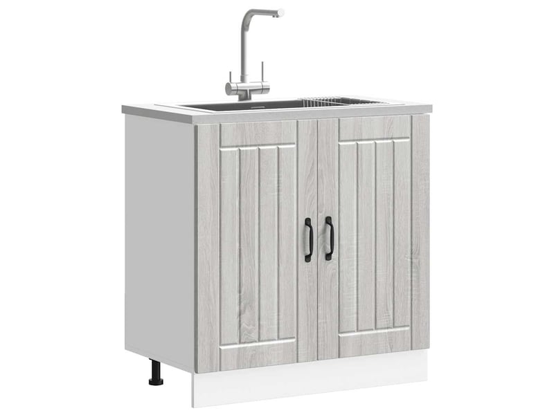  Meuble de cuisine, meuble de base de lavabo sonoma gris bois d'ingénierie shl2637  - Conforama C