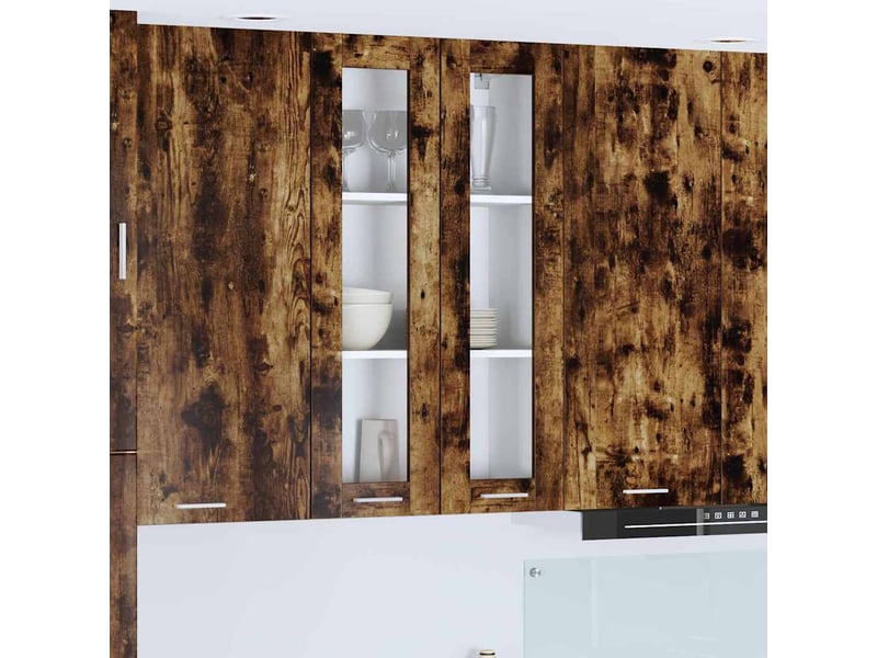  Meuble de rangement, armoire suspendue chêne fumé 60x31x100cm bois d'ingénierie shl327  - Conforama B