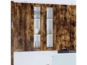 Meuble de rangement, armoire suspendue chêne fumé 60x31x100cm bois d'ingénierie shl327