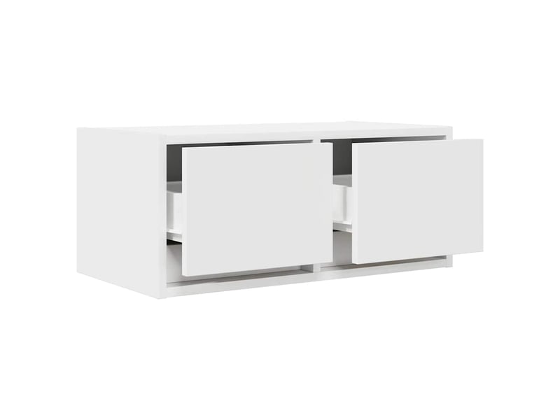  Meuble tv - banc tv - meuble de rangement blanc 60x31x25,5 cm bois d'ingénierie  - Conforama D