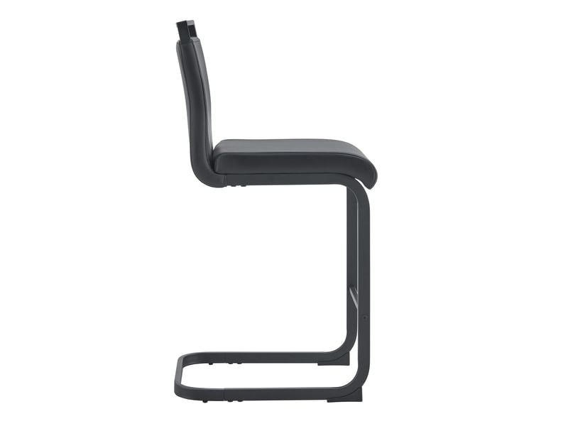  Lot de 2 tabourets de bar en similicuir noir, pieds en métal W3658P368042 - Conforama B