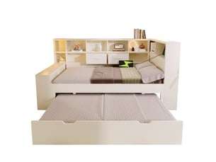 Lit gigogne 2x90x190 cm ULQENI   coloris blanc