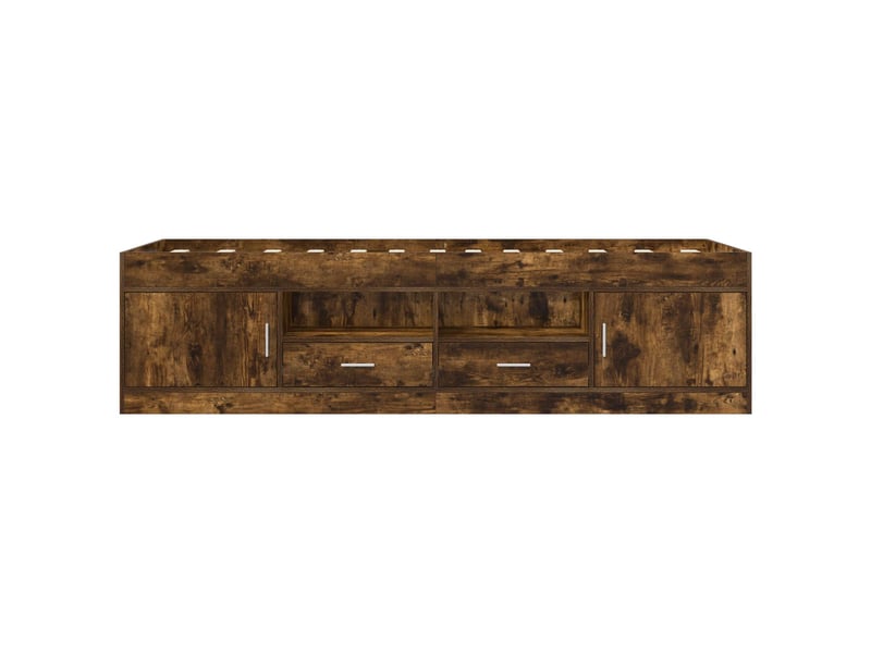  Lit simple- lit adulte -  cadre de lit avec rangement avec tiroir chêne fumé 80 x 200 cm  - Conforama D