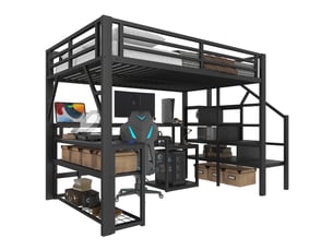 Lit mezzanine 140x200 cm <strong></strong>  <strong></strong> coloris noir