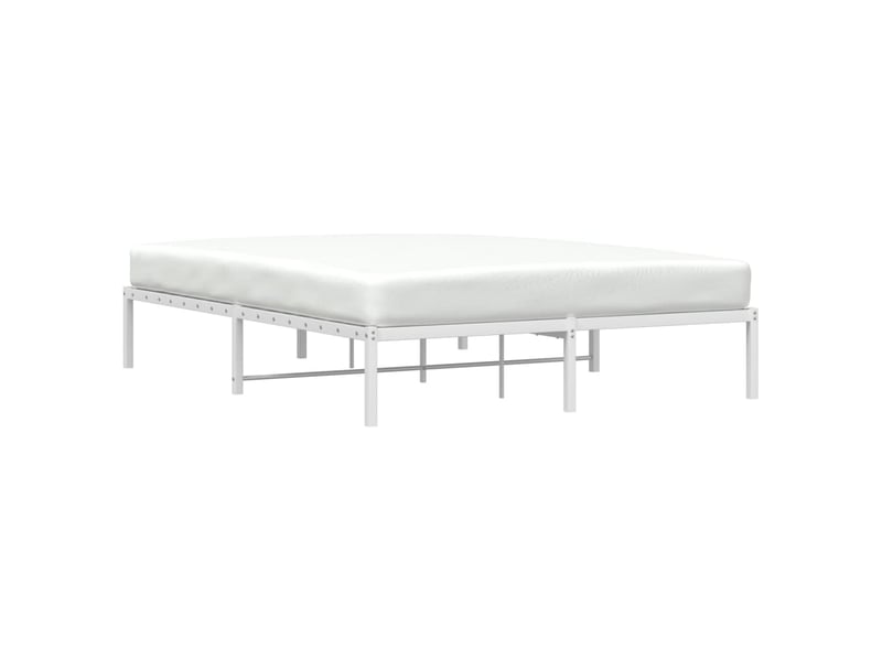  Lit double- lit adulte -  cadre de lit métal sans matelas blanc 160x200 cm  - Conforama B