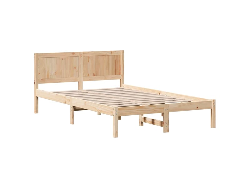  Lit double- lit adulte -  cadre de lit marron 120 x 200 cm bois de pin massif  - Conforama C