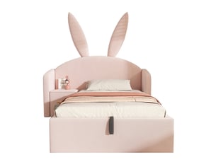 Lit avec rangement 90x190 cm DZMDIP coloris rose