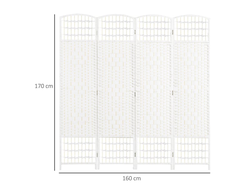  Paravent intérieur en bois séparateur de pièce cloison pliable 4 panneaux blanc 160 x 170 cm  - Conforama C