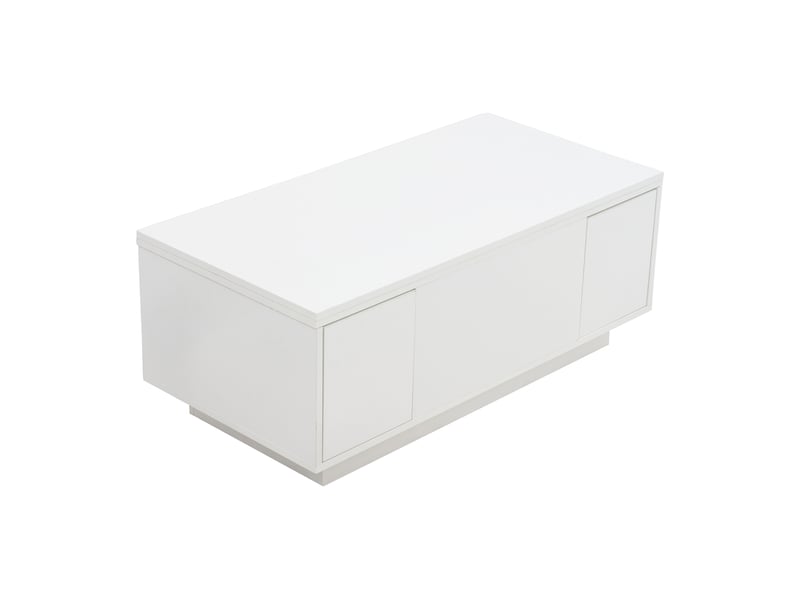  Table basse relevable 100 x 50 cm en panneau de particules blanc  - Conforama A