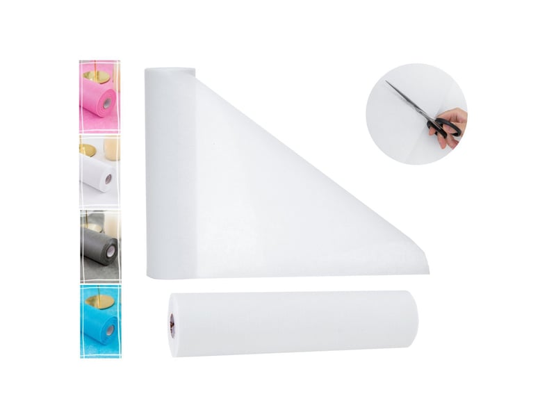  Chemin de table 30x25 m - rouleau de tissu non-tissé décoration de table pour mariage et fête - blanc  - Conforama A