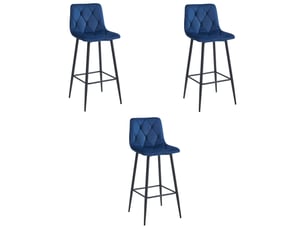 tabouret de bar  SANS MARQUE  - bleu hauteur d'assise 76 cm vendu Par 3
