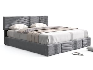 Lit coffre 160x200 cm   Morn Vibe coloris gris