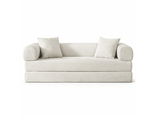 Canapé droit relax manuel   3 places Velours beige