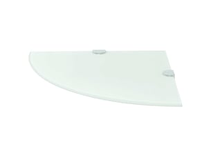 Étagère d'angle murale, étagère de coin avec supports chromés verre blanc 25 x 25 cm cf41419