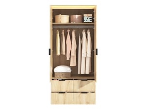 Armoire WISHDOR coloris bois clair largeur 90 cm