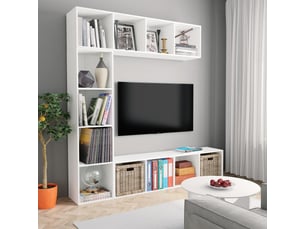 Ensemble de bibliothèque 3 pcs blanc 180x30x180 cm