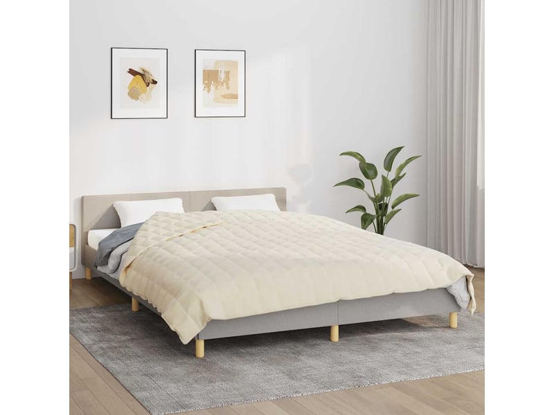  Couverture lestée adulte crème clair 200x200 cm 13 kg tissu shl50781  - Conforama B