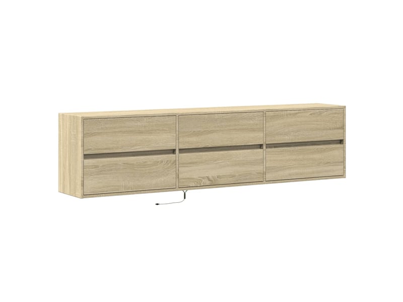  Meuble tv - banc tv - meuble de rangement mural avec led chêne sonoma 180x31x45 cm  - Conforama C