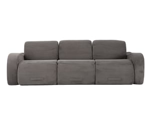Canapé modulable 3 places 247x115x76 cm - canapé d’angle convertible - sofa cloud sans montage - fonction lit - velours côtelé - gris