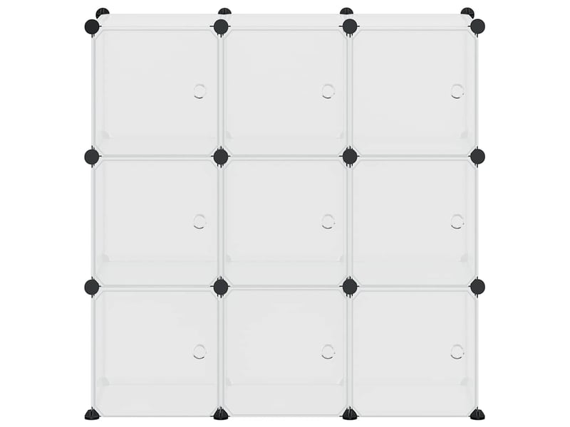 Organiseur de rangement en cube avec 9 cubes et portes en pp transparent - Conforama E
