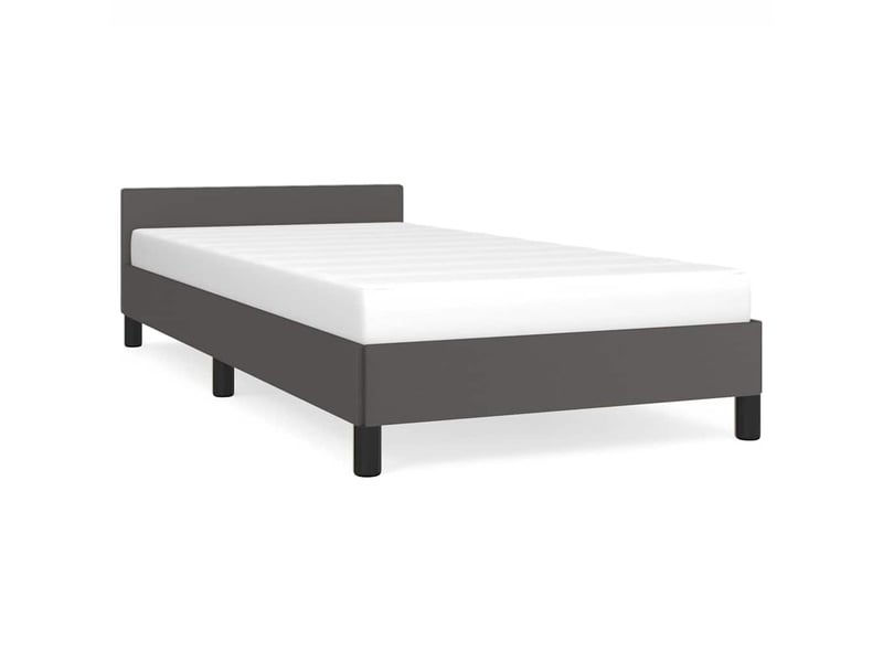  Lit simple- lit adulte -  cadre de lit avec tête de lit sans matelas gris 100x200 cm  - Conforama A