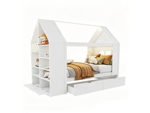 Lit cabane 90x200 cm    coloris blanc