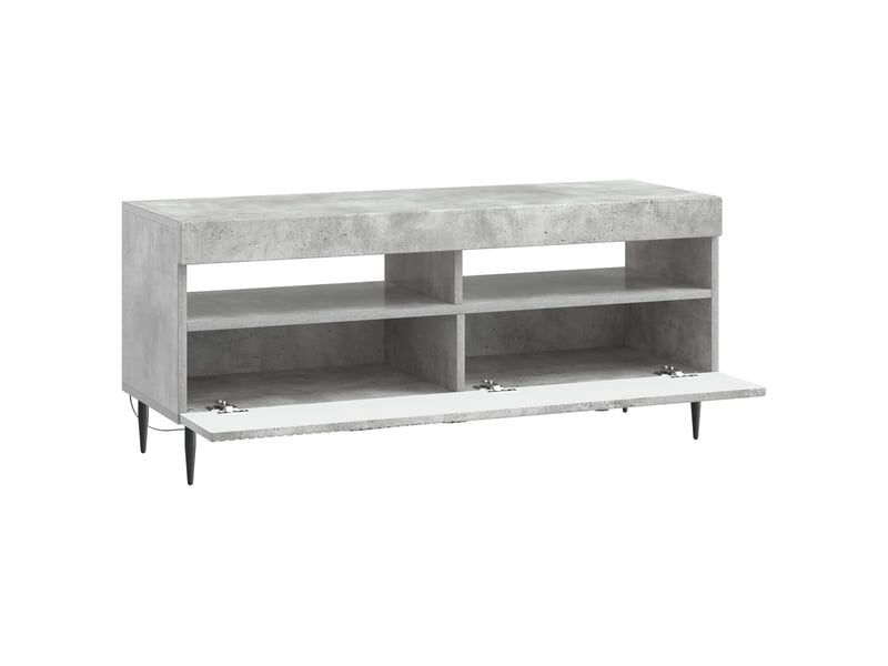 Meuble tv - banc tv - meuble de rangement led gris béton bois d'ingénierie - Conforama E